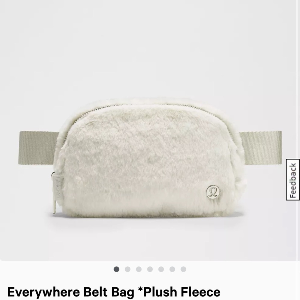Lululemon White Furry Pouch
